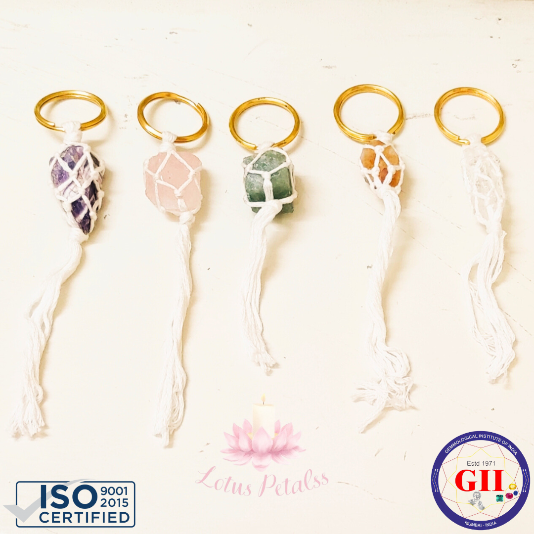 Raw White Thread Keyrings