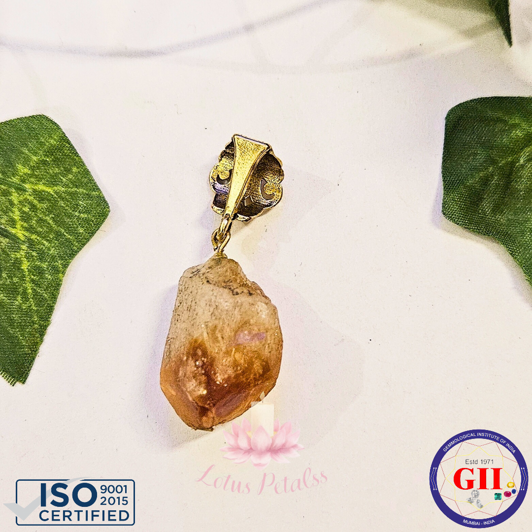 Raw Brazilian Citrine Pendant